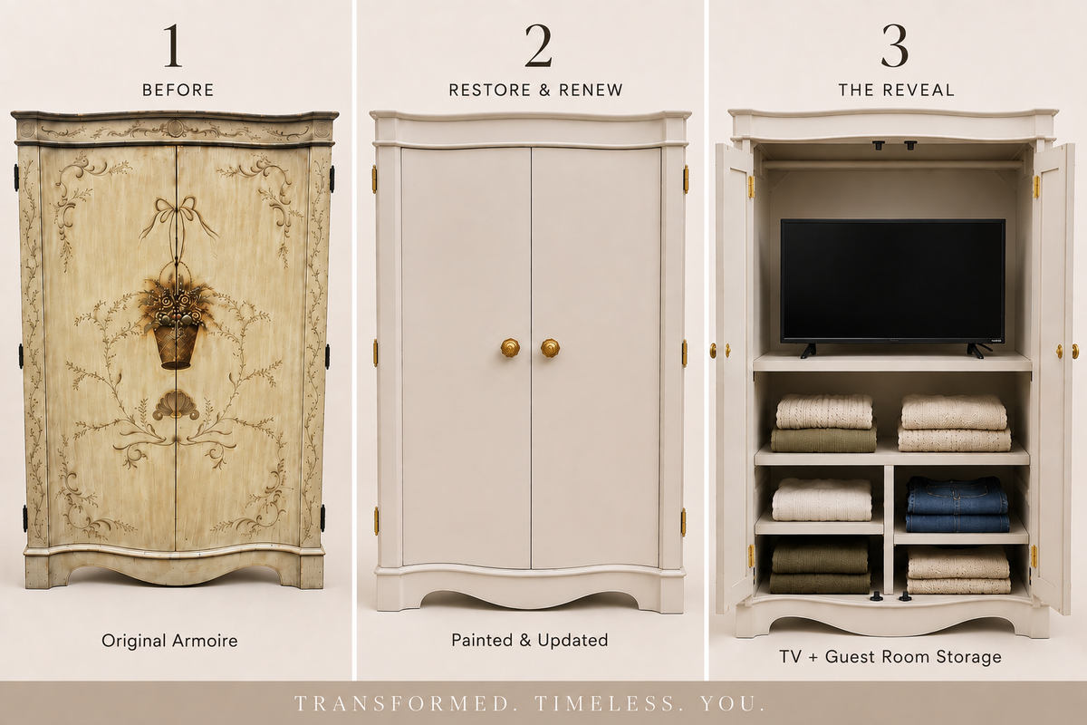 How to Turn an Old Armoire Into a TV Cabinet: A DIY Armoire Makeover