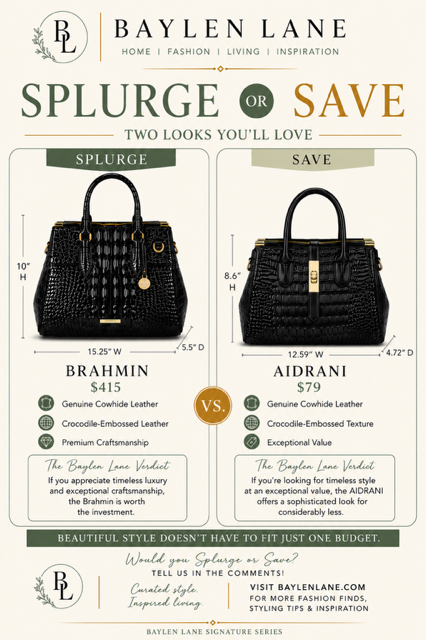 Luxury vs. Affordable Handbags: Splurge or Save? Comparing the Brahmin Small Finley and Aidrani Leather Handbags