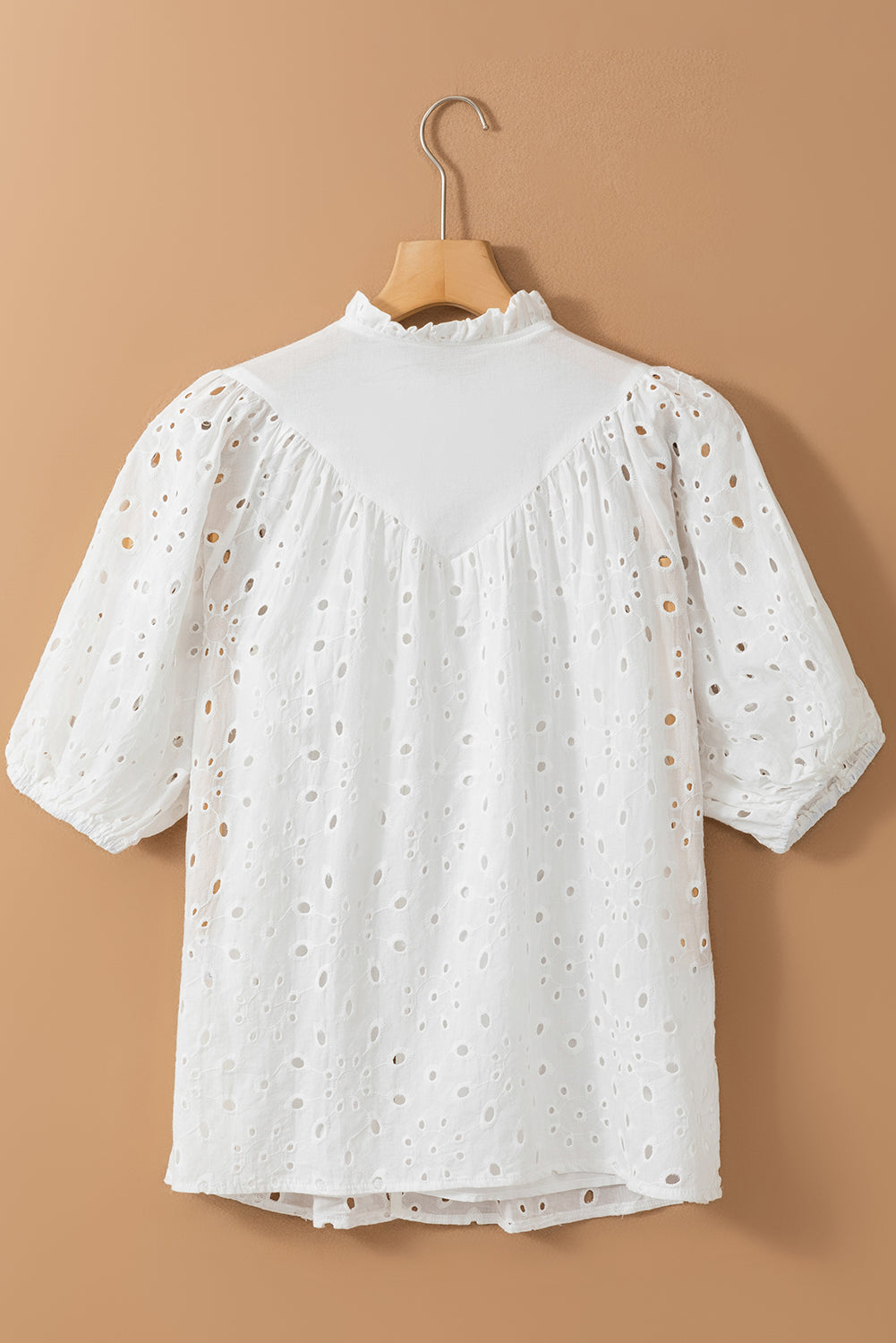 White Eyelet Puff Sleeve Blouse