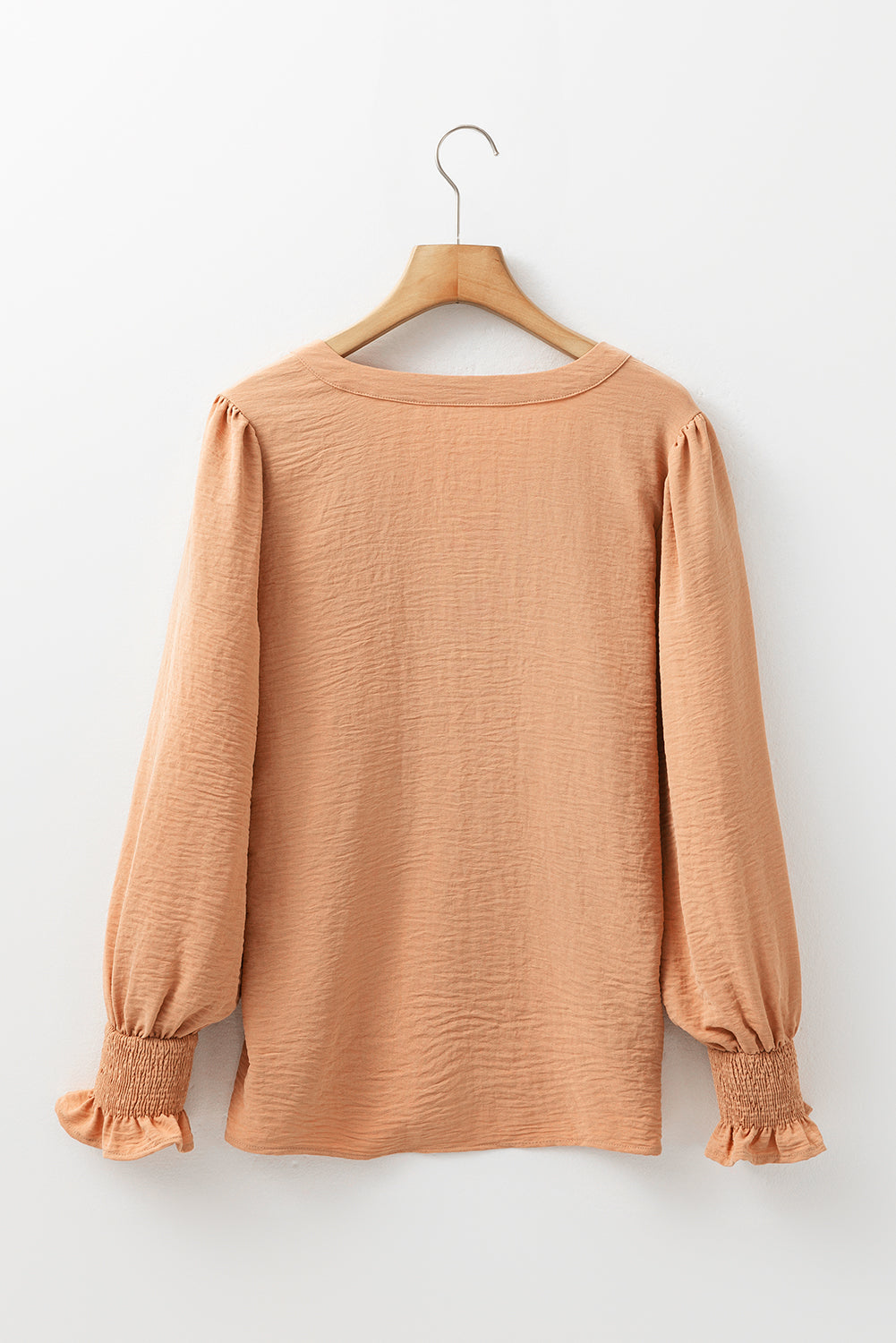 Straw-Yellow Shirred Cuff Blouse